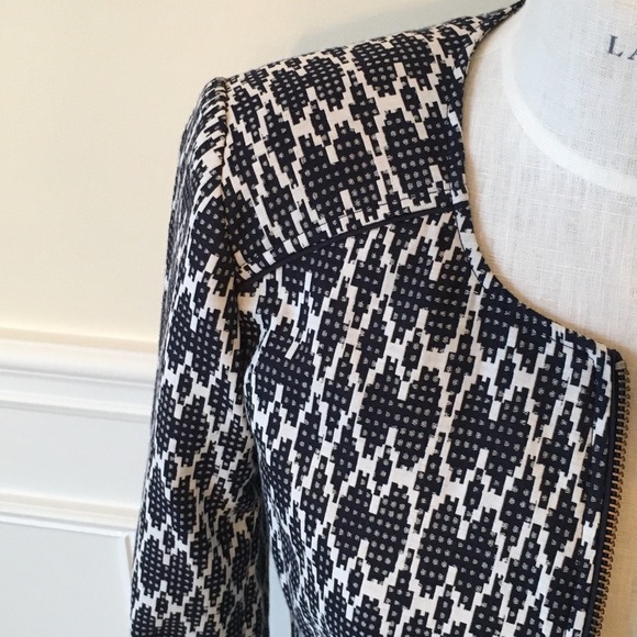 J Crew blue geometric print jacket small - Picture 3 of 7